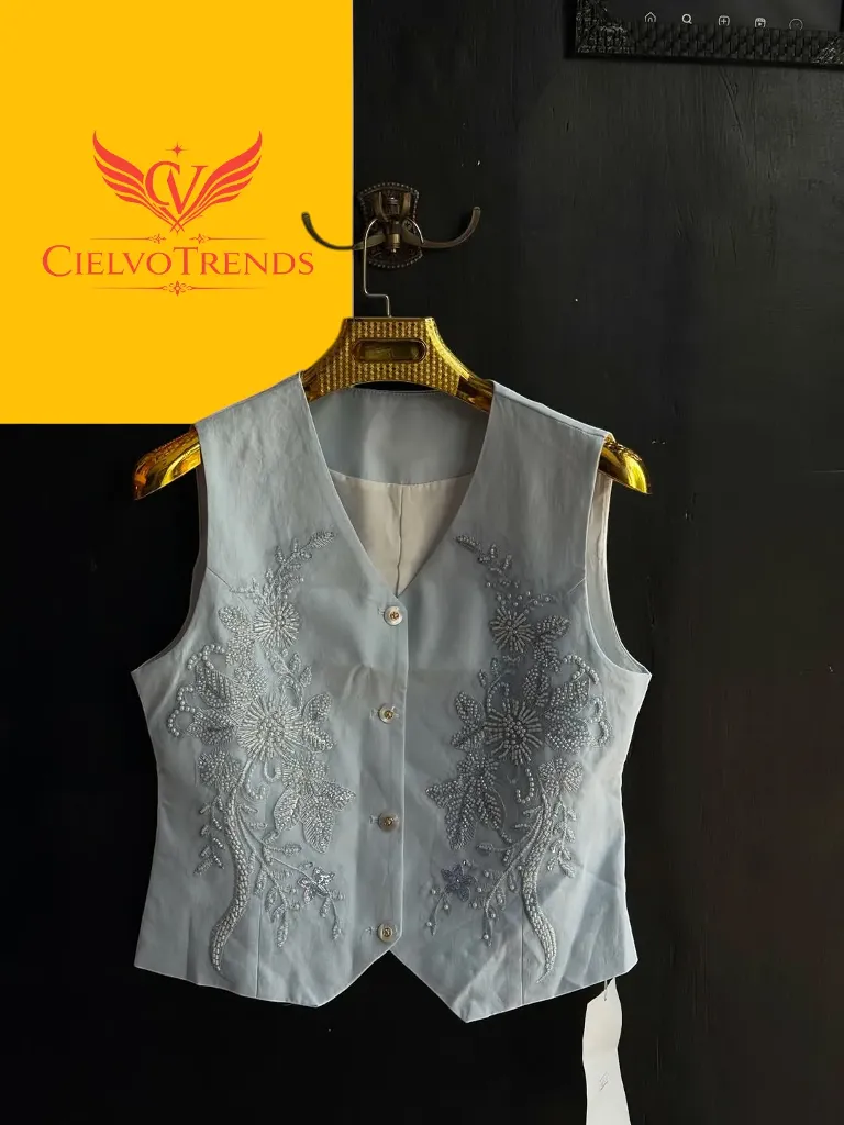 CielvoTrends Blue Colour Sleeves Top